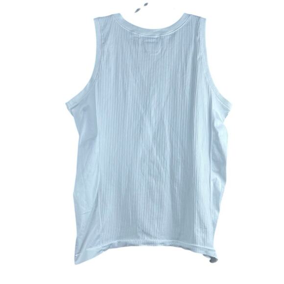 Athleta White Ribbed Active Tank Size L - Picture 3 of 4